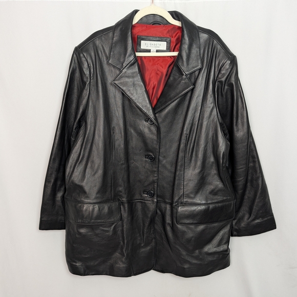 Liz Claiborne Jackets & Blazers - Elisabeth by Liz Claiborne Leather Blazer Jacket 3X